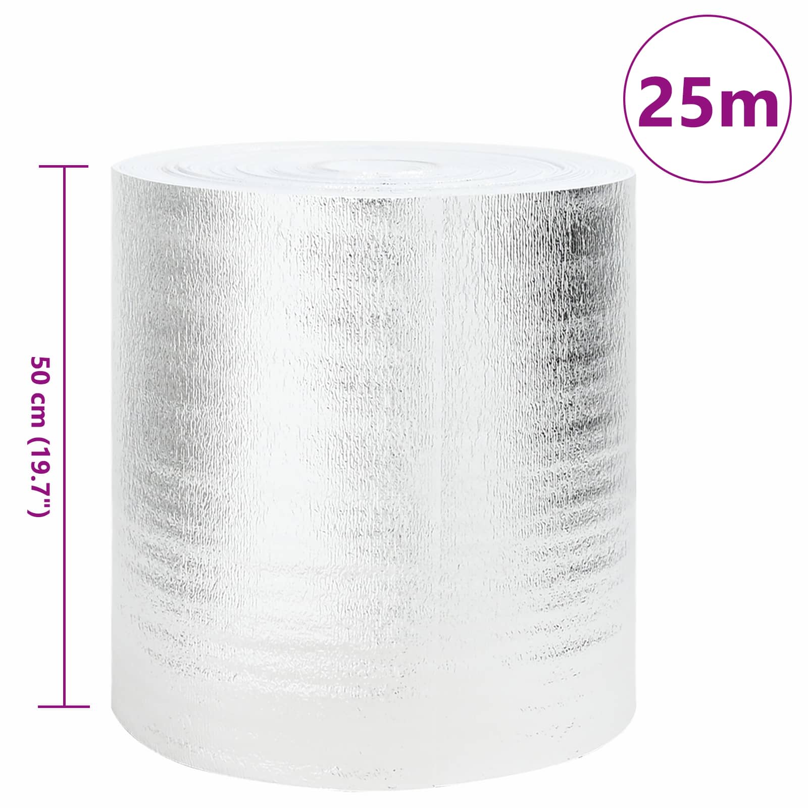 Vidaxx feuille de radiateur argent 25 x 0,5 m polyéthylène