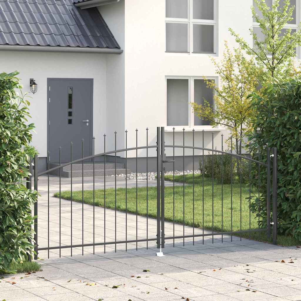 Vidaxx portail double avec serrure gris 299,5 x 149,5 cm acier