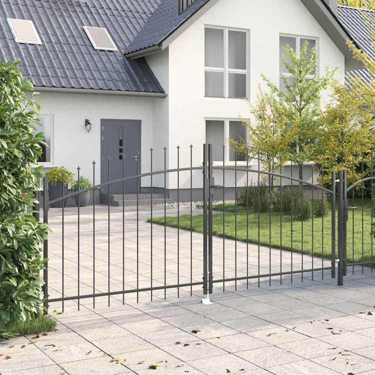 Vidaxx portail double avec serrure gris 299,5 x 149,5 cm acier