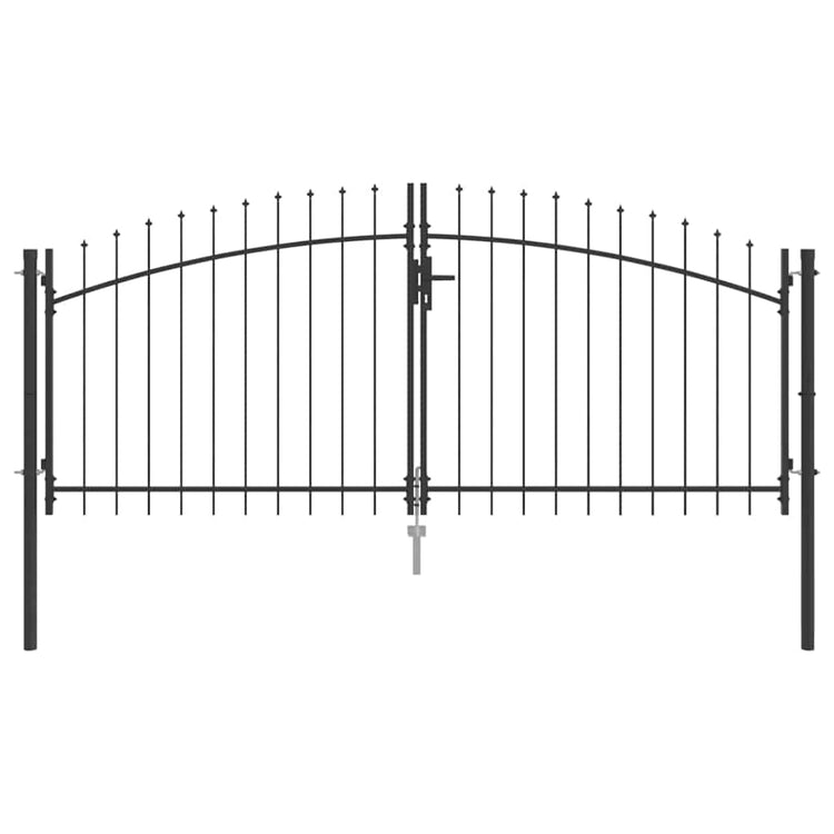 Vidaxx portail double avec serrure gris 299,5 x 149,5 cm acier