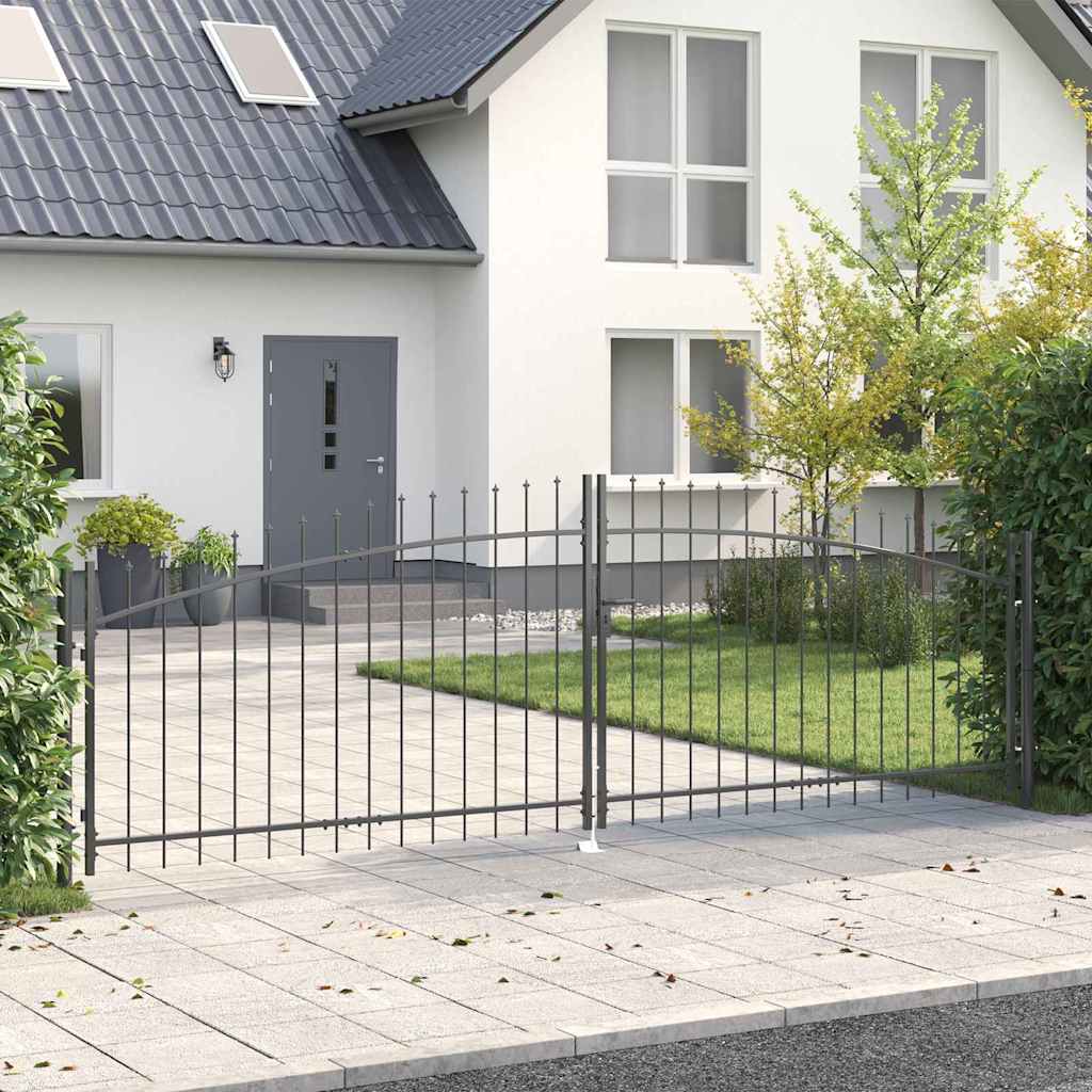 Vidaxx portail double avec serrure gris 400 x 199,5 cm acier