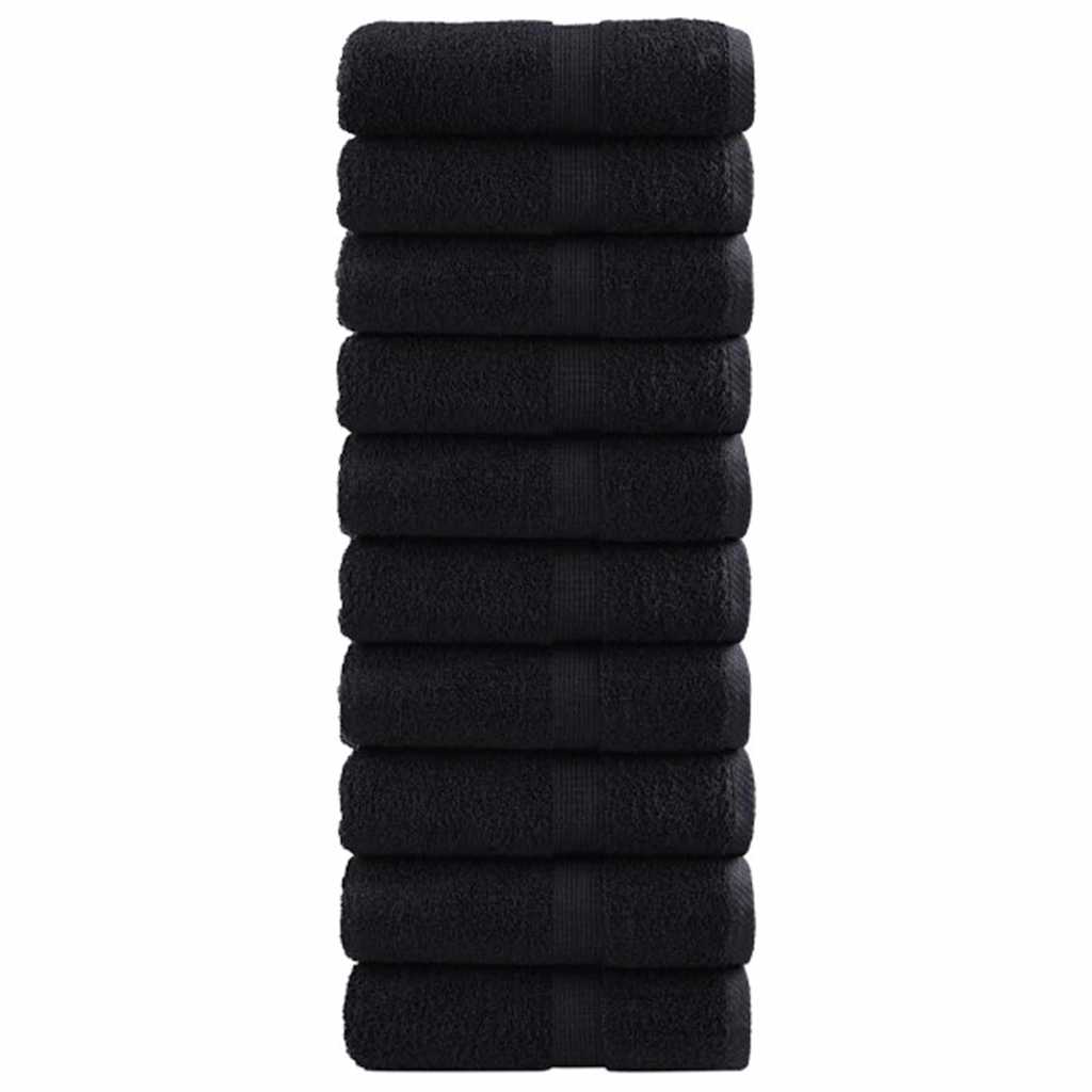 VidaXL serviette invité solund 50 pcs noir 30 x 30 cm 550 g/m²
