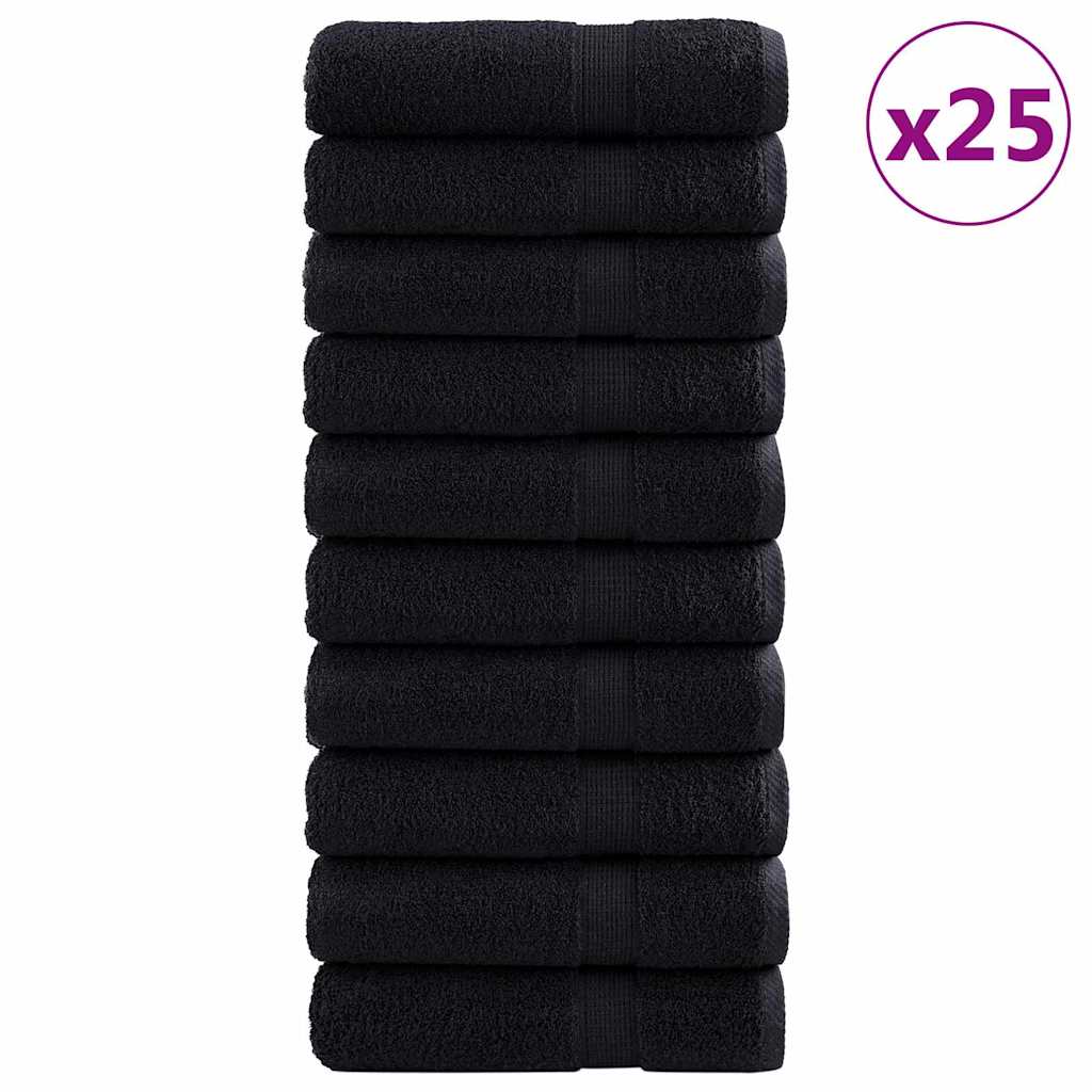 Vidaxxl serviette invité solund 25 pcs noir 70 x 140 cm 550 g/m²