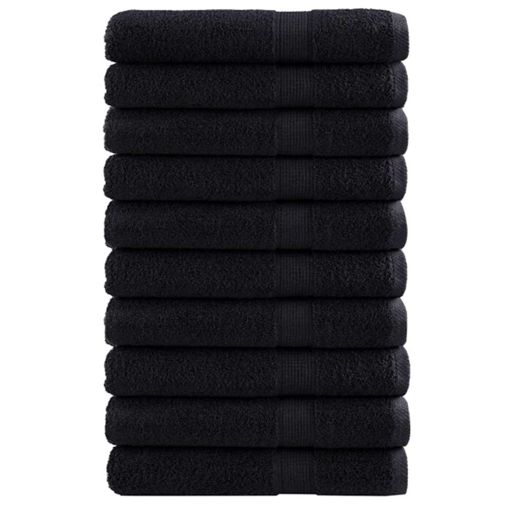 VidaXL serviette invité solund 25 pcs noir 80 x 200 cm 550 g/m²