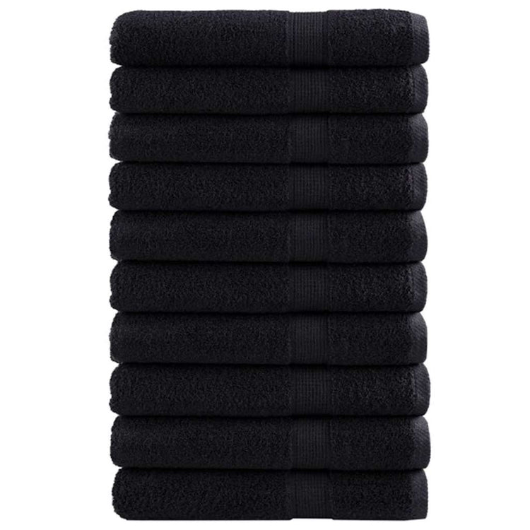 VidaXL serviette invité solund 25 pcs noir 80 x 200 cm 550 g/m²