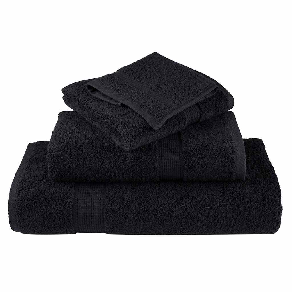 VidaXL serviette invité solund 25 pcs noir 100 x 200 cm 550 g/m²
