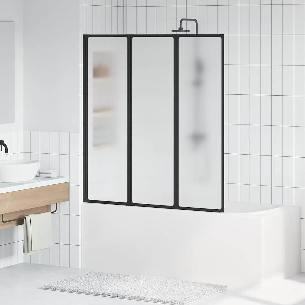 Vidaxx paroi de douche noir 132 x 2 x 140 cm aluminium