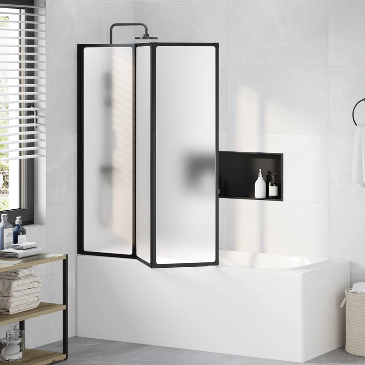 Vidaxx paroi de douche noir 132 x 2 x 140 cm aluminium