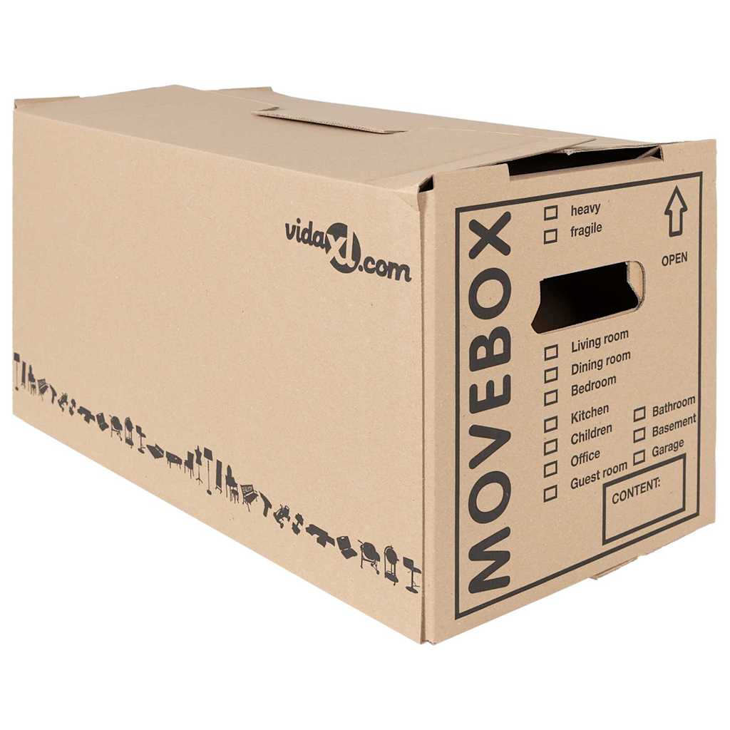 Vidaxl carton de déménagement 20 pcs naturel 59 x 31,5 x 31,5 cm carton
