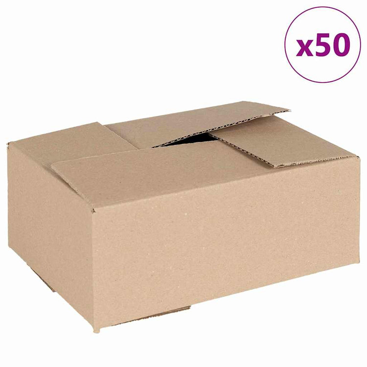 Vidaxx boîte pliante avec rangement 50 pcs naturel 25 x 17,5 x 10 cm carton