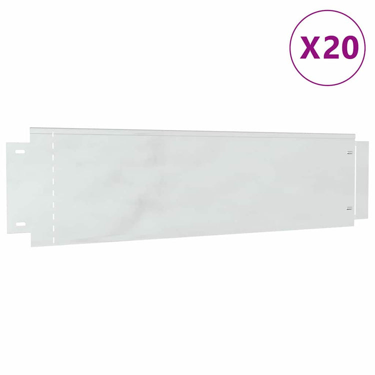 Vidaxl bordures de pelouse 20 pcs argent 100 x 25 x 0,07 cm