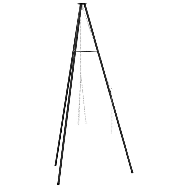 VidaXL trépied de feu de camp noir 92 x 92 x 151,5 cm acier