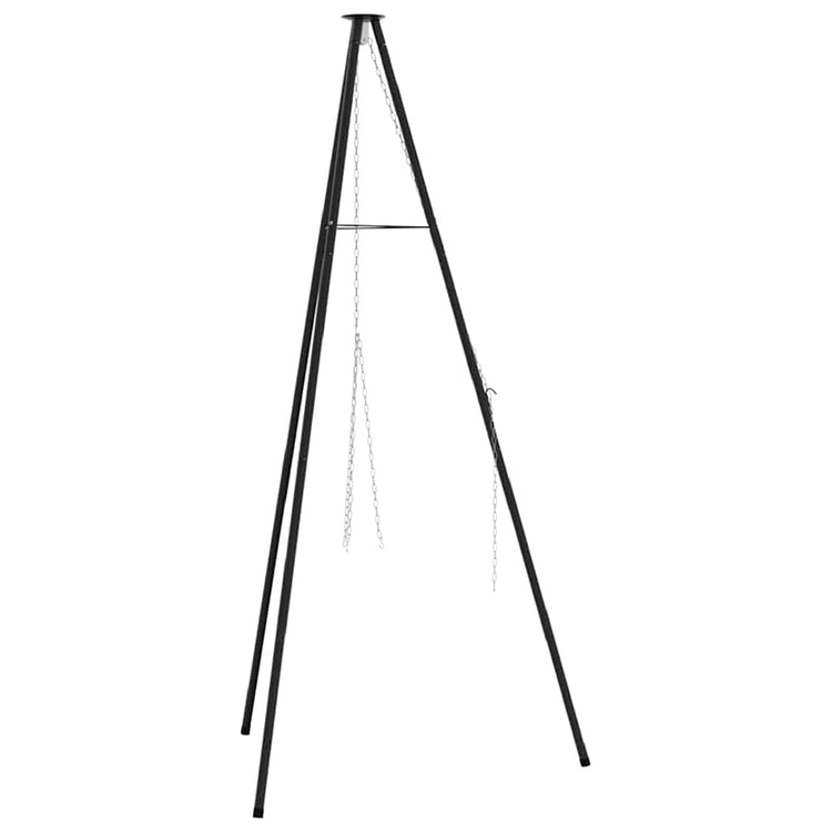 VidaXL trépied de feu de camp noir 92 x 92 x 171,5 cm acier