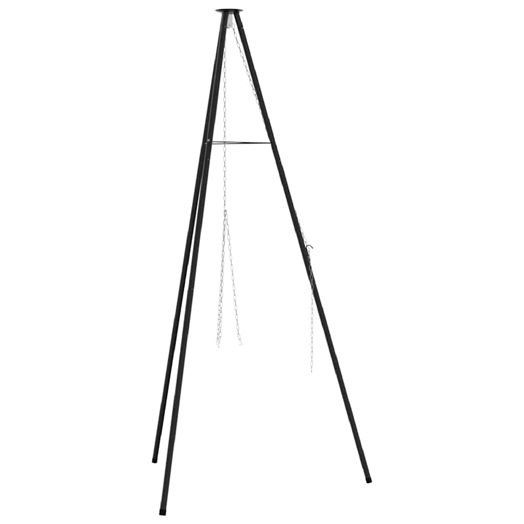 VidaXL trépied de feu de camp noir 92 x 92 x 191,5 cm acier