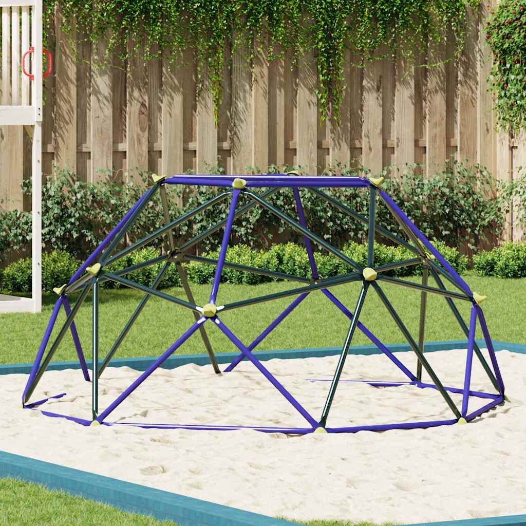 VidaXL dôme d'escalade acier bleu