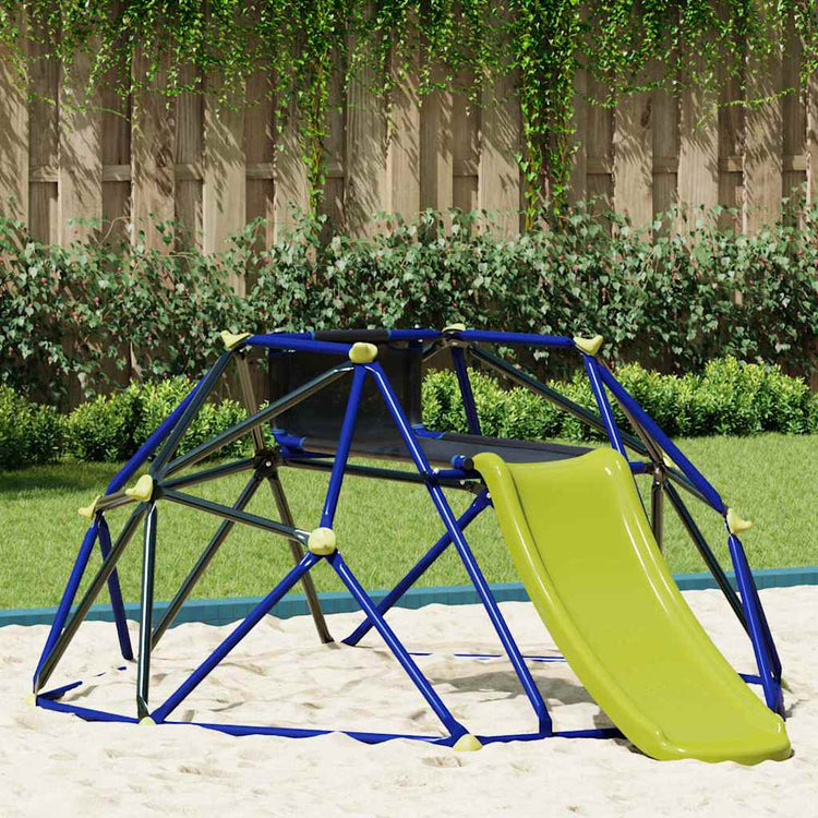 VidaXL dôme d'escalade acier bleu
