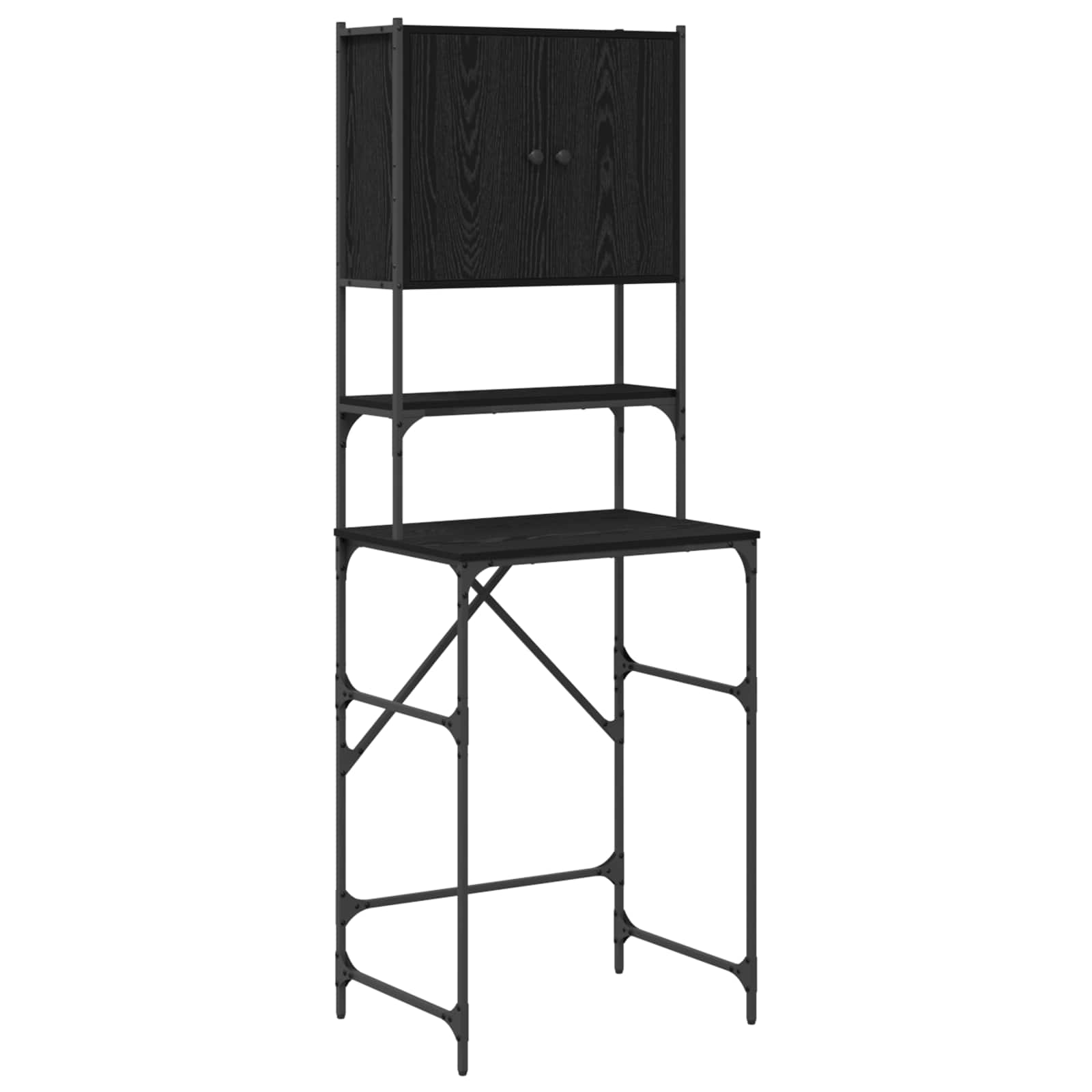 Vidaxx meuble pour machine à laver noir 0ak 68 x 48,5 x 194 cm bois d'ingénierie