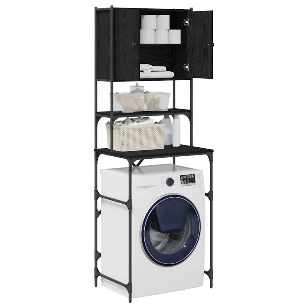 Vidaxx meuble pour machine à laver noir 0ak 68 x 48,5 x 194 cm bois d'ingénierie