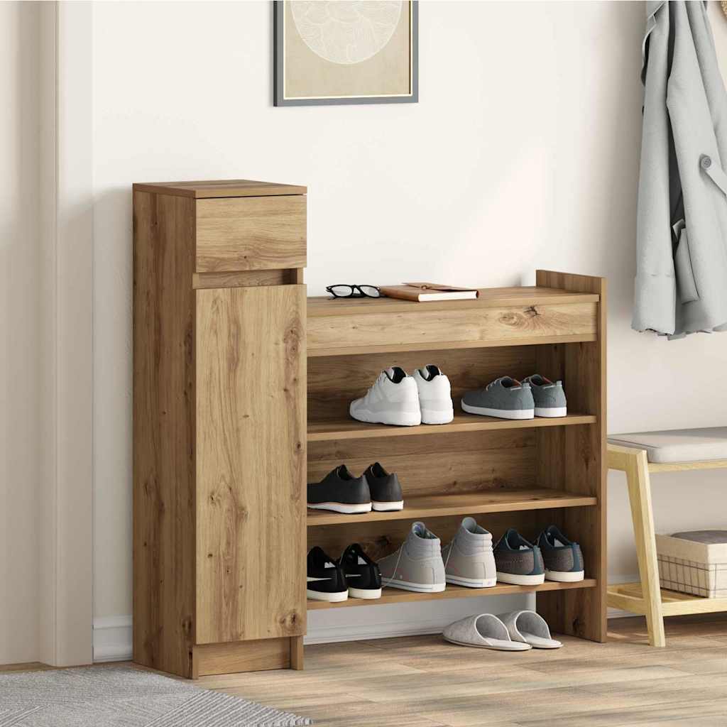 Vidaxx meuble à chaussures chêne artisanal 100,5 x 28 x 100 cm bois d'ingénierie