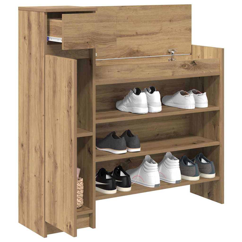 Vidaxx meuble à chaussures chêne artisanal 100,5 x 28 x 100 cm bois d'ingénierie