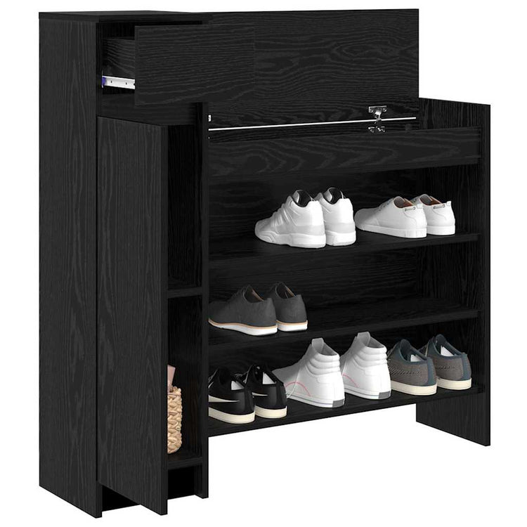 Vidaxx meuble à chaussures chêne noir 100,5 x 28 x 100 cm bois d'ingénierie