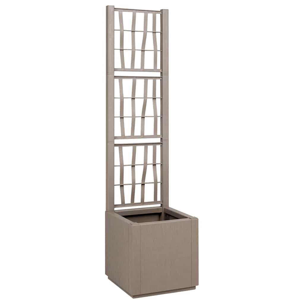 Vidaxx bac à fleurs marron clair 36 x 36 x 140 cm en plastique