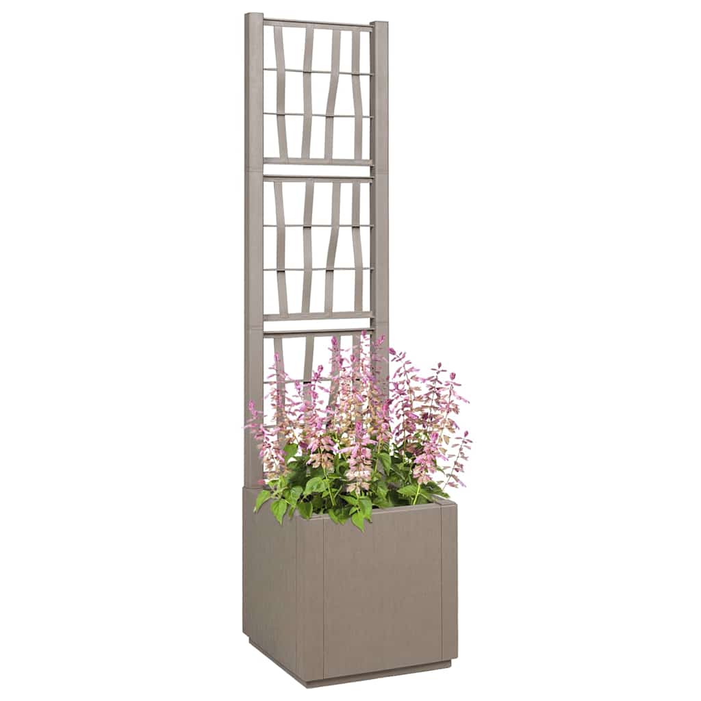 Vidaxx bac à fleurs marron clair 36 x 36 x 140 cm en plastique
