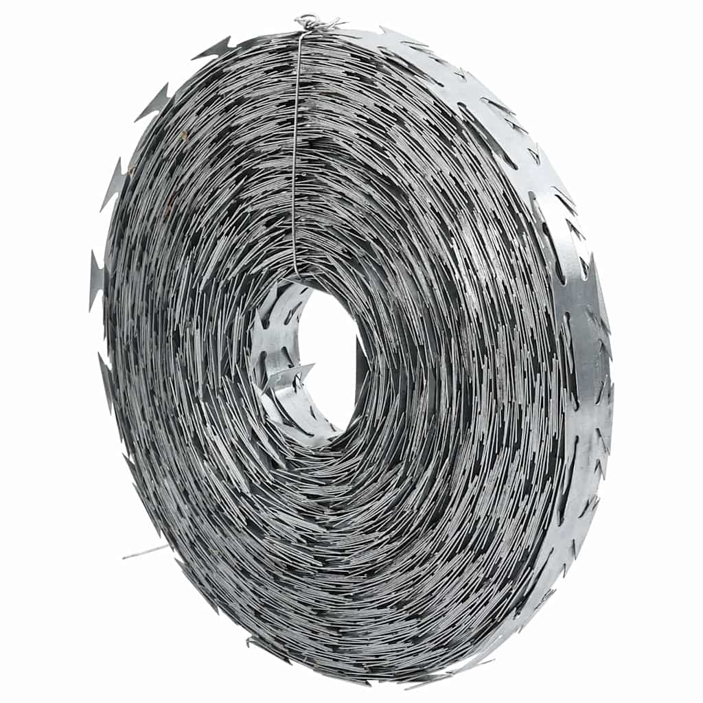 Vidaxl fil de rasoir argent 5000 x 1,9 cm acier galvanisé