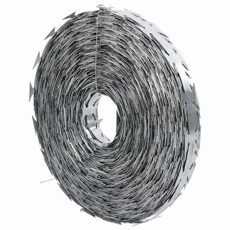 Vidaxl fil de rasoir argent 5000 x 1,9 cm acier galvanisé