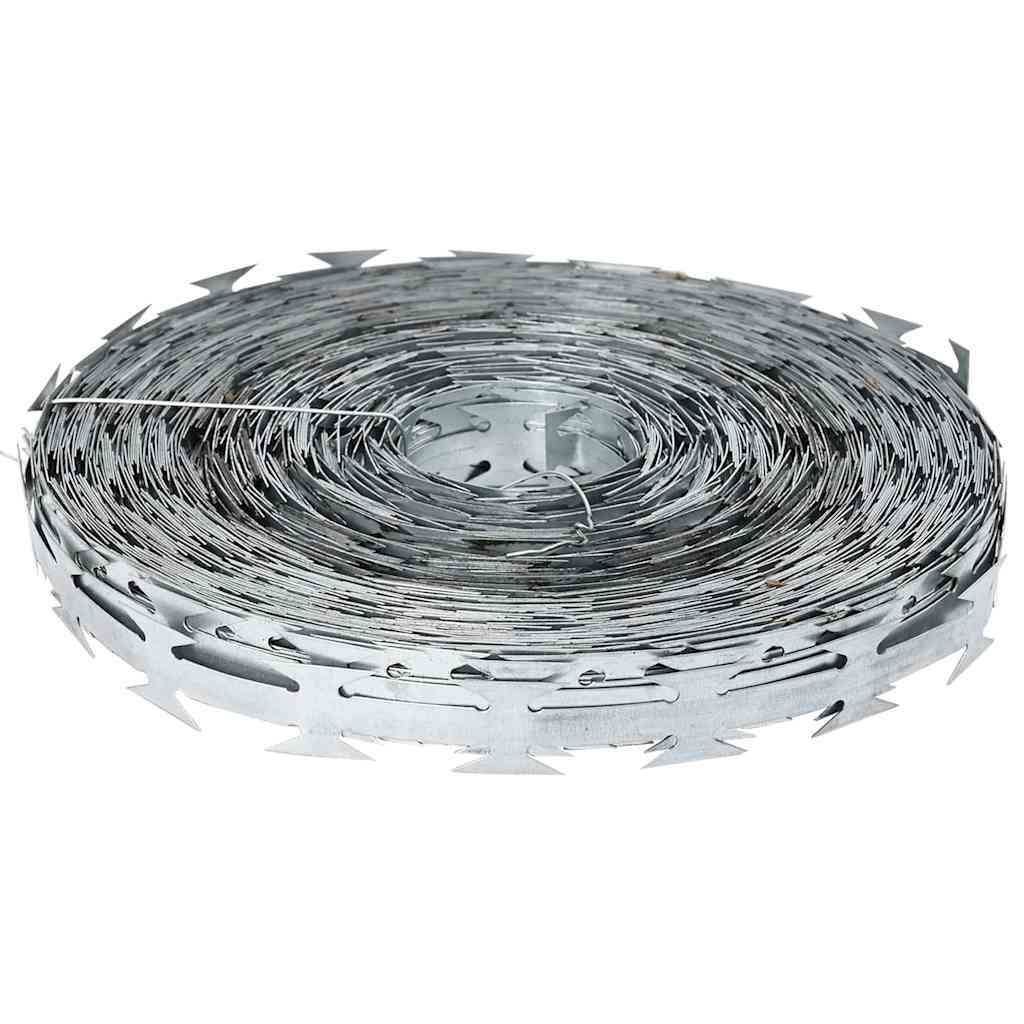Vidaxl fil de rasoir argent 5000 x 1,9 cm acier galvanisé