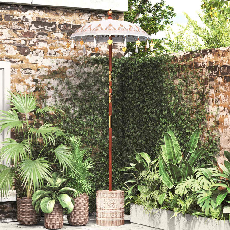 Vidaxl parasol balinais avec pied crème 95 x 95 x 260 cm