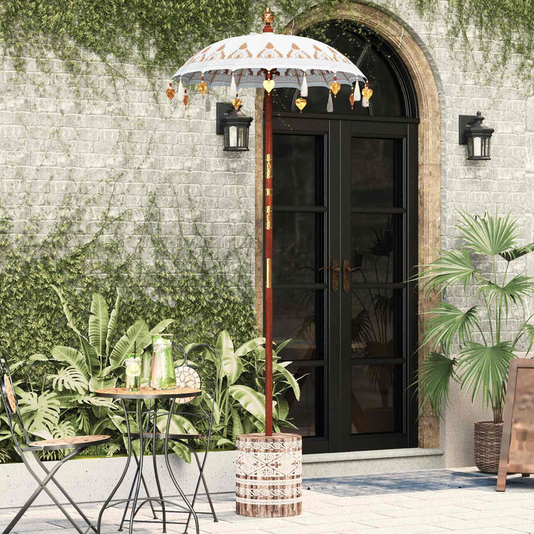 Vidaxl parasol balinais avec pied crème 95 x 95 x 260 cm