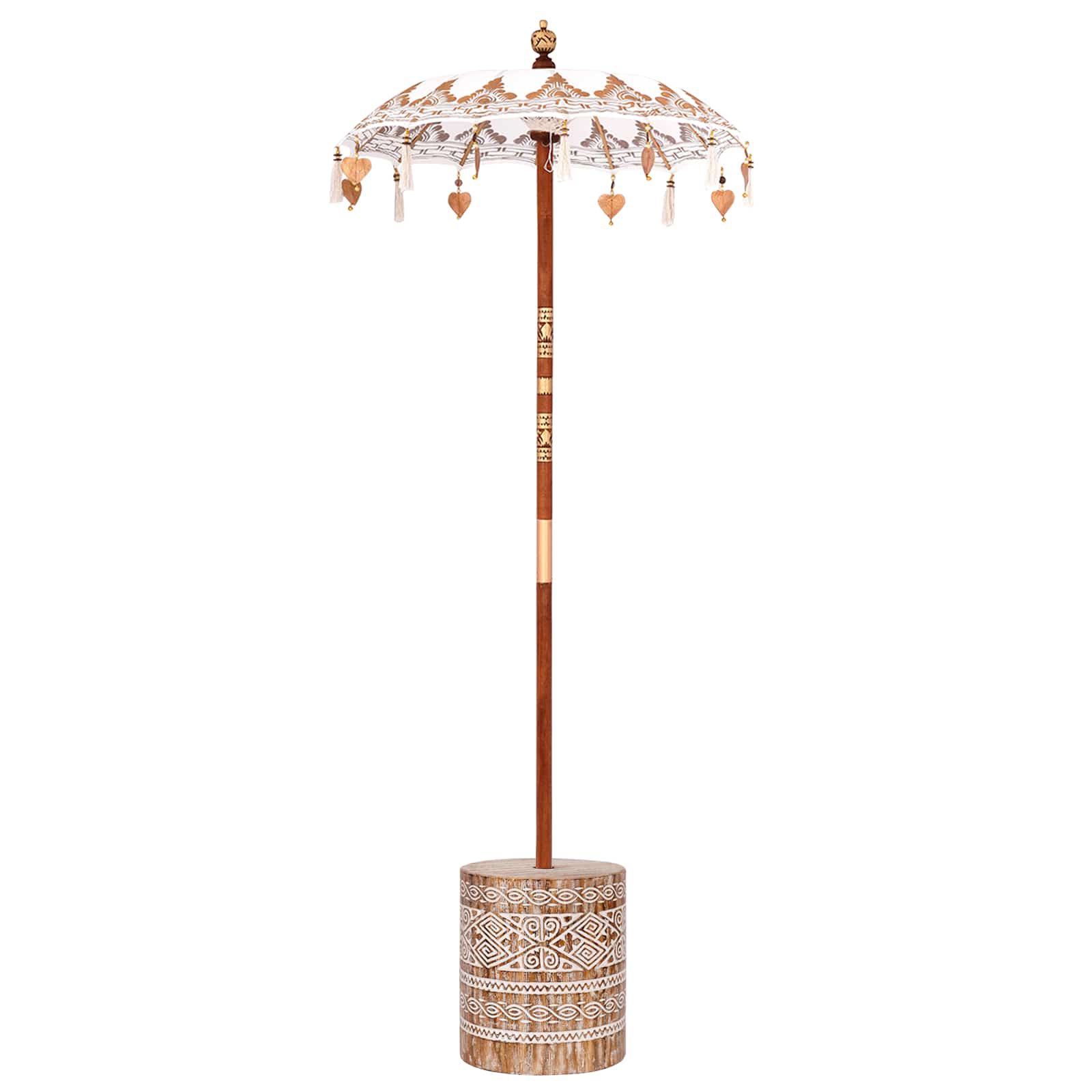 Vidaxl parasol balinais avec pied crème 95 x 95 x 260 cm