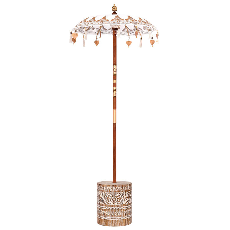 Vidaxl parasol balinais avec pied crème 95 x 95 x 260 cm