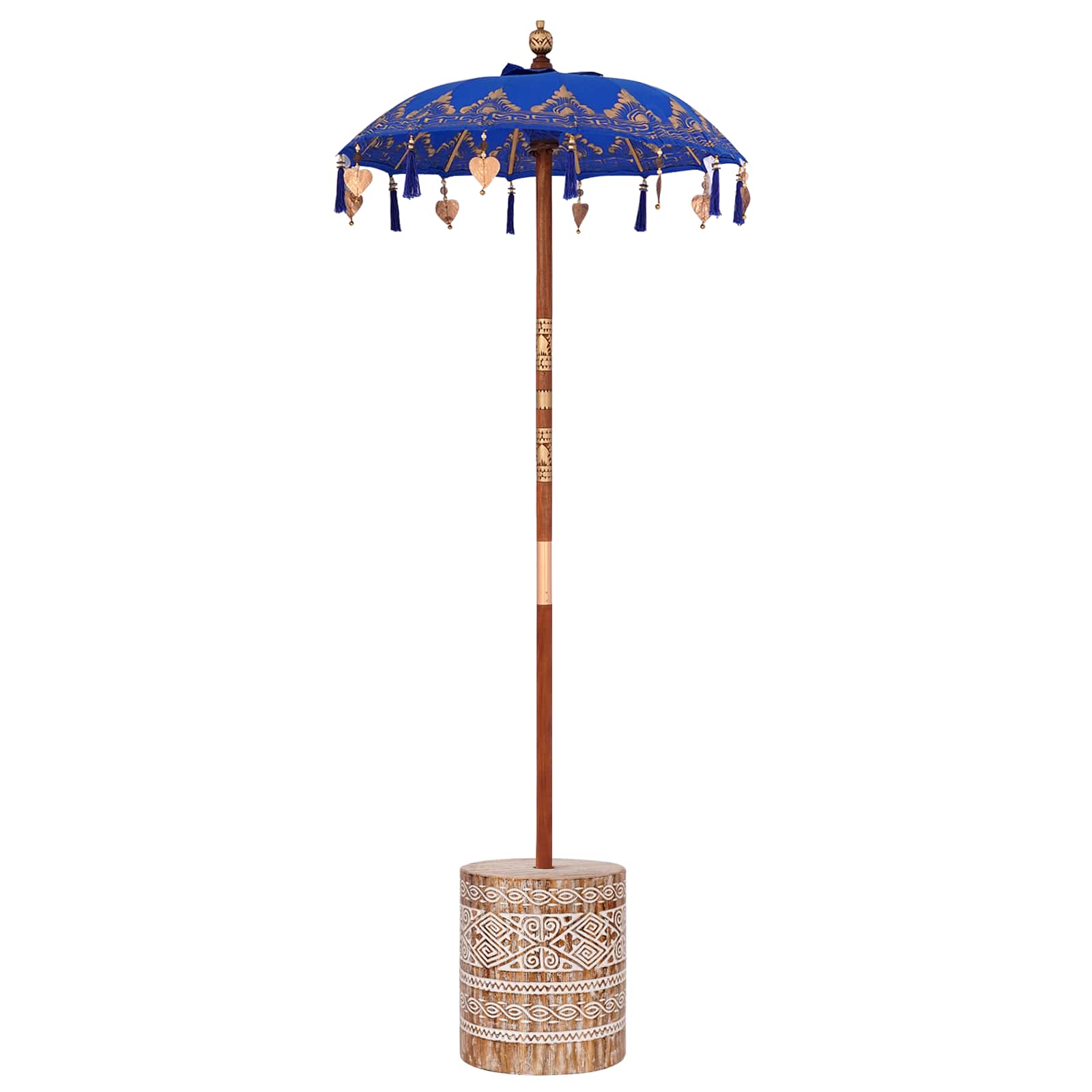 Vidaxl parasol balinais avec pied bleu 95 x 95 x 260 cm