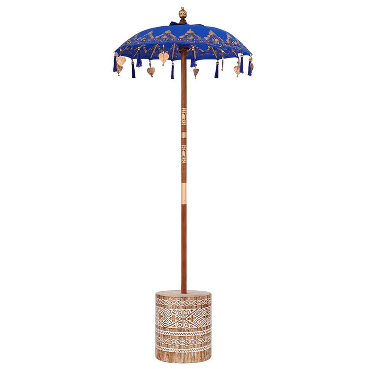 Vidaxl parasol balinais avec pied bleu 95 x 95 x 260 cm
