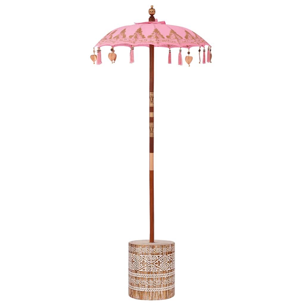 Vidaxl Parasol balinais avec pied rose 95 x 95 x 260 cm