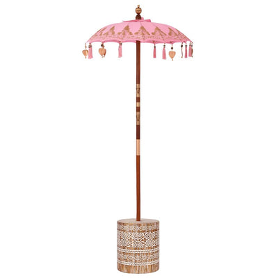 Vidaxl Parasol balinais avec pied rose 95 x 95 x 260 cm