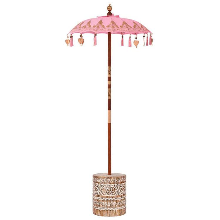 Vidaxl Parasol balinais avec pied rose 95 x 95 x 260 cm