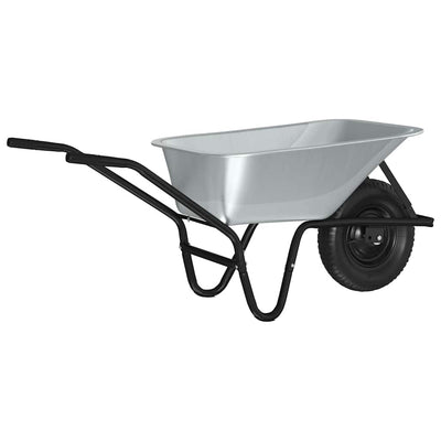 Vidaxx brouette argent et noir 141 x 60 x 57 cm acier