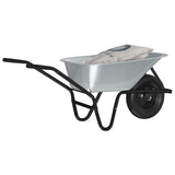 Vidaxx brouette argent et noir 141 x 60 x 57 cm acier - afbeelding 3
