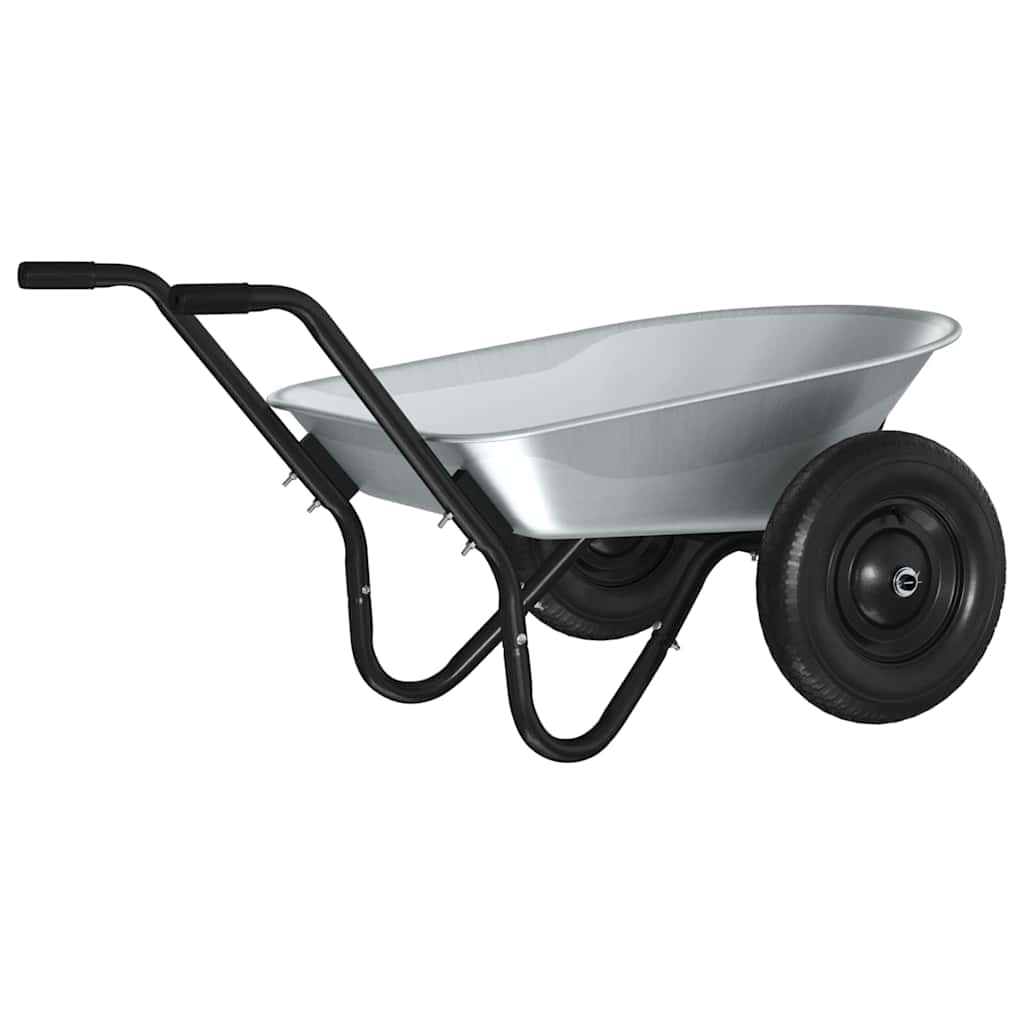 Vidaxx brouette argent et noir 124 x 73 x 65 cm acier