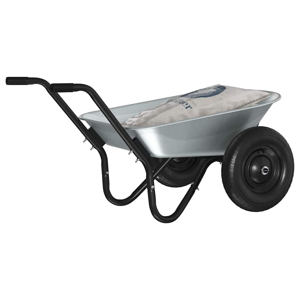 Vidaxx brouette argent et noir 124 x 73 x 65 cm acier
