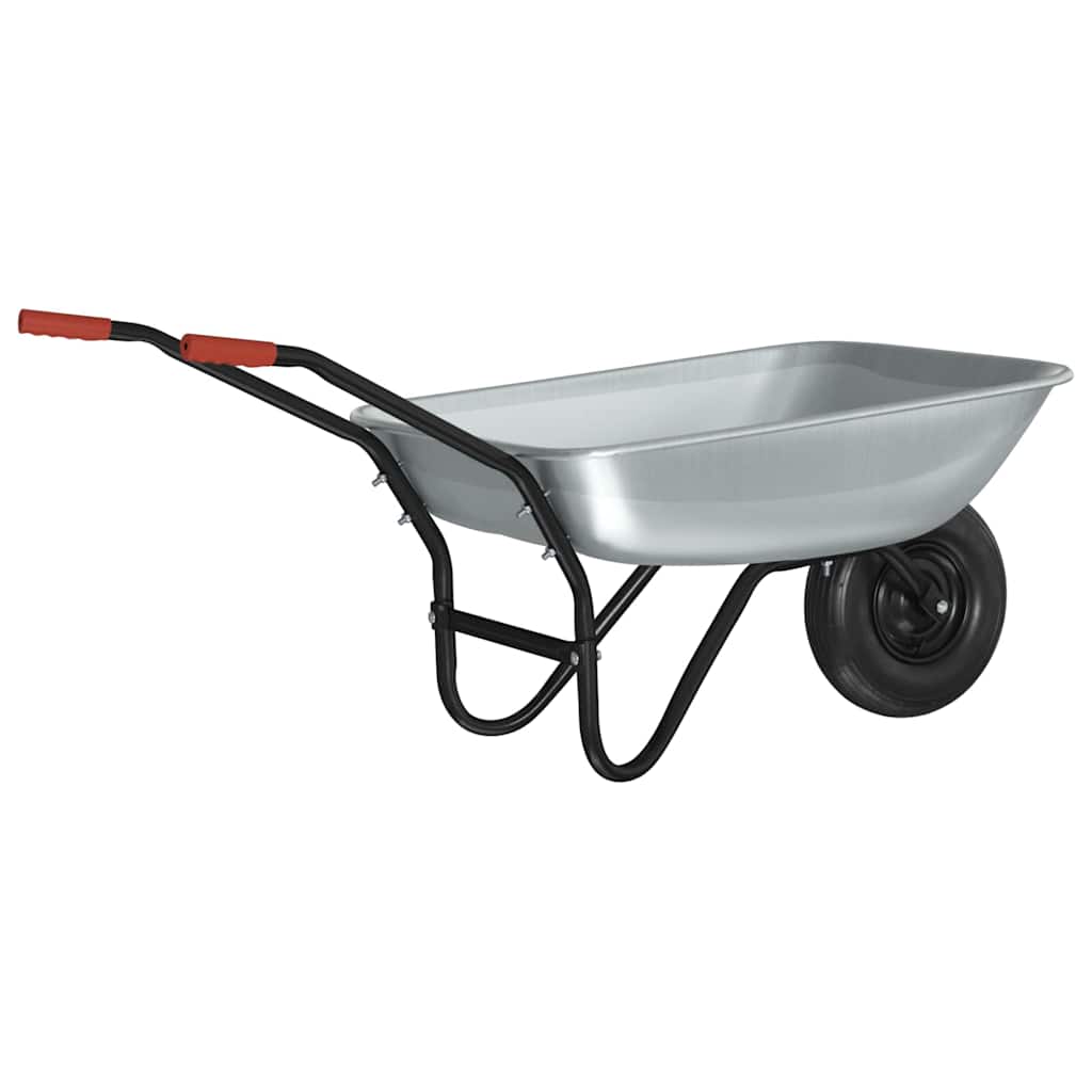 Vidaxx brouette argent et noir 133 x 62,5 x 58 cm acier