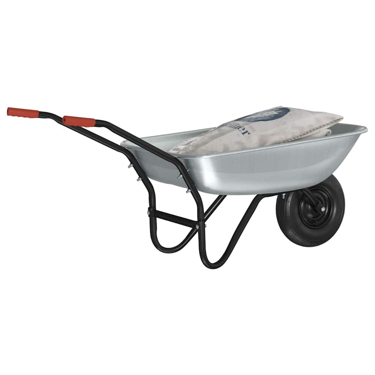Vidaxx brouette argent et noir 133 x 62,5 x 58 cm acier