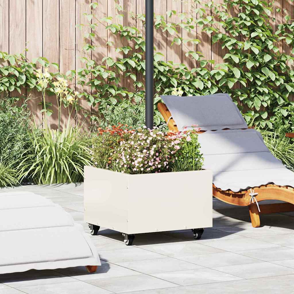 Vidaxl pied de parasol blanc 45 x 45 x 45 cm acier