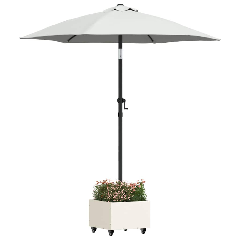 Vidaxl pied de parasol blanc 45 x 45 x 45 cm acier