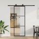 VidaXL porte coulissante avec jeu de ferrures 76x205 cm verre ESG noir