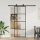 VidaXL porte coulissante avec jeu de ferrures 76x205 cm verre ESG noir