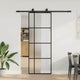 VidaXL porte coulissante avec jeu de ferrures 76x205 cm verre ESG noir